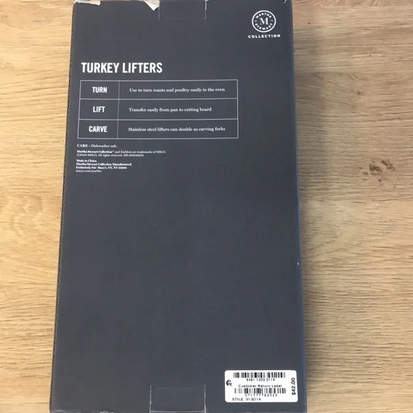 New in Box Martha Stewart Collection Turkey Metal Turkey Lifters - Picture 3 of 4